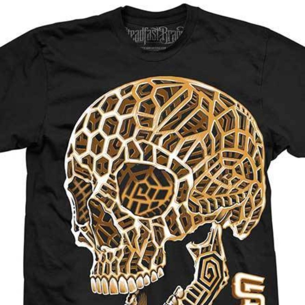 Men's 3D Skull Tee by Steadfast Brand Gold